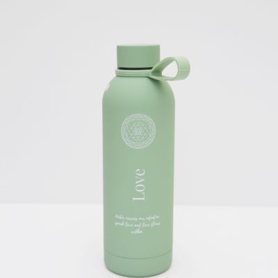 Emoto Sacred Geometry Love Affirmation water bottle